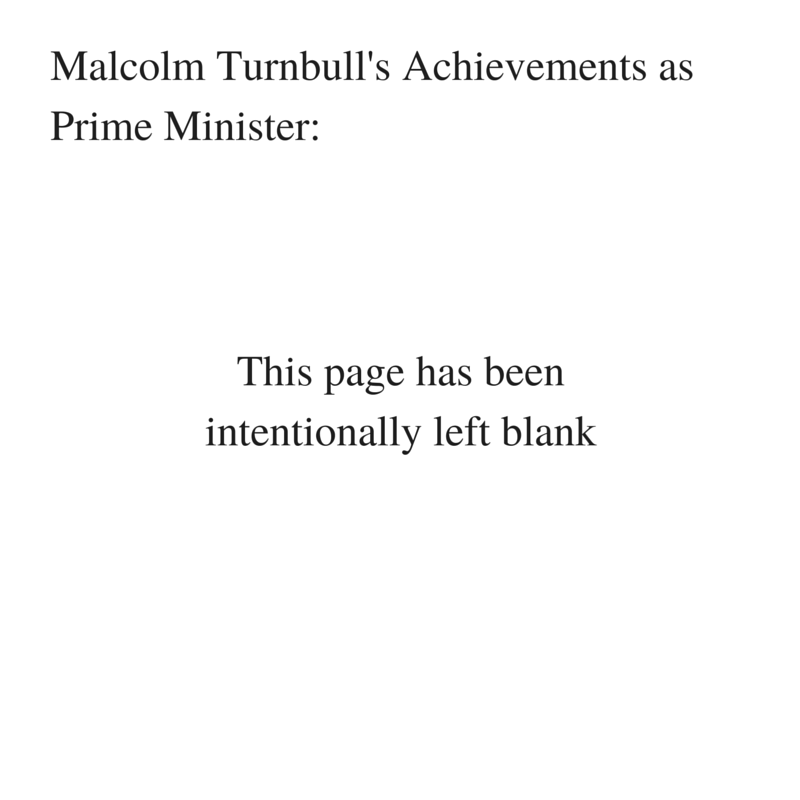 Malcolm Turnbull's Successes as Prime Minister_