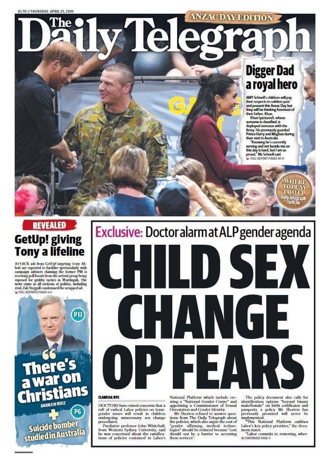 Daily Telegraph transphobic front page